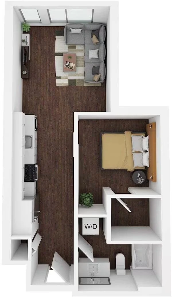1 Bed/1 Bath-C1 607 floor plan